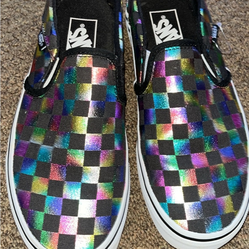 Vans Women’s Multicolor Checkered Slip-On Shoes